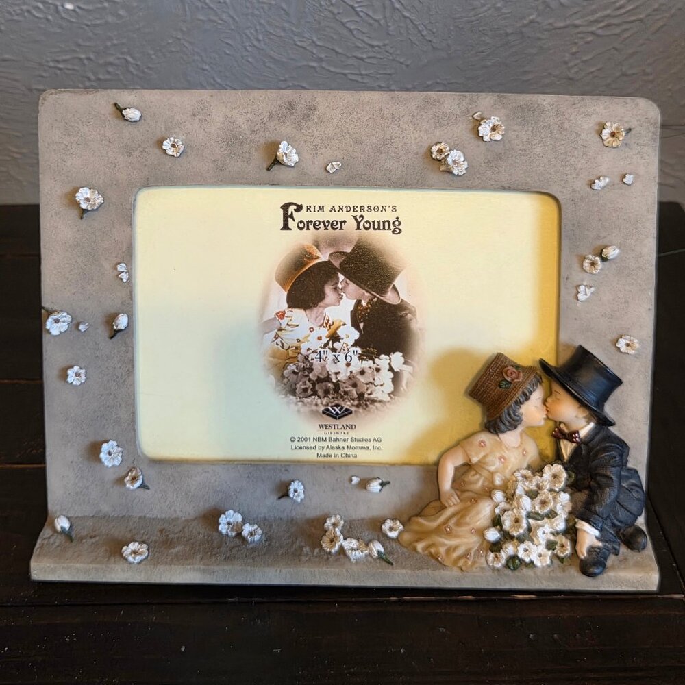 Vintage Kim Anderson “Forever Young” 4x6 Picture Frame Figurine #7883